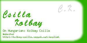 csilla kolbay business card